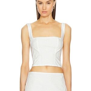 Helsa eyelet corset and midi skirt